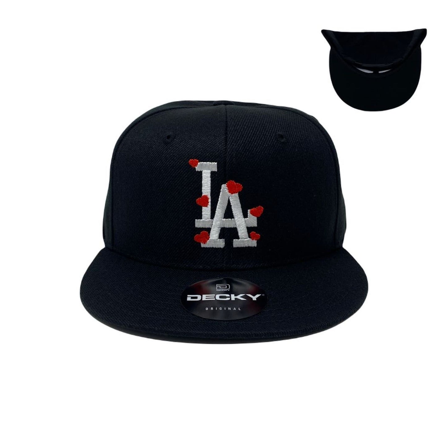 Los Angeles Hearts White Snapback Hat All Black