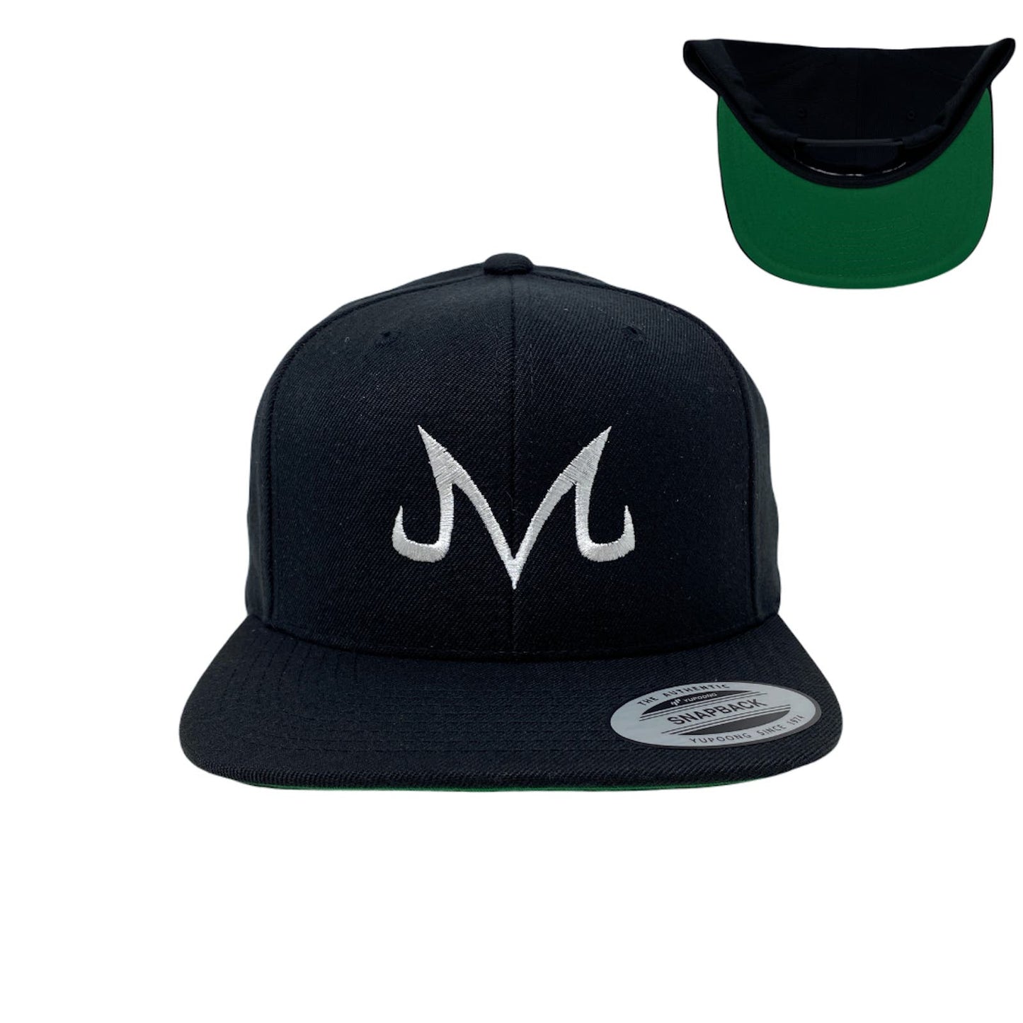 White M Embroidered Snapback Hat