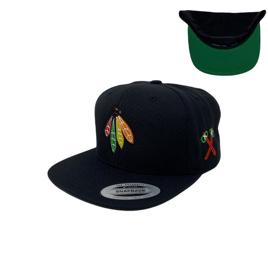 Indian Feathers Tomahawk Snapback Hat