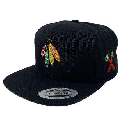 Indian Feathers Tomahawk Snapback Hat