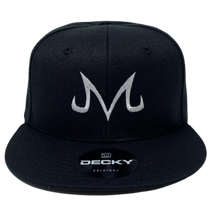 M White Simple Snapback Hat All Black