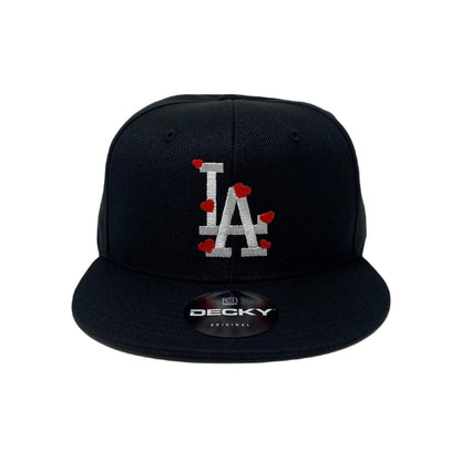 Los Angeles Hearts White Snapback Hat All Black