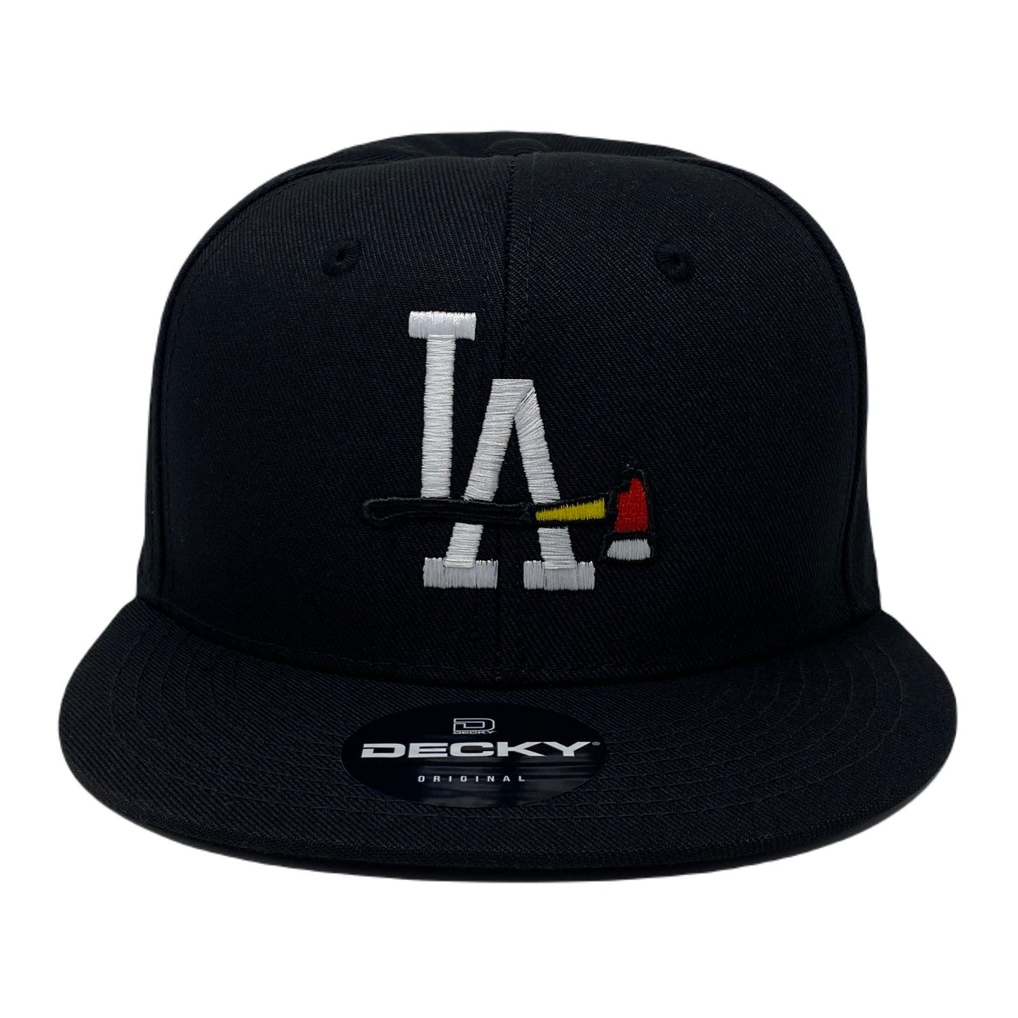 Los Angeles Fire Department 2 Snapback Hat All Black