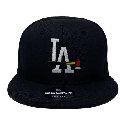 Los Angeles Fire Department 2 Snapback Hat All Black