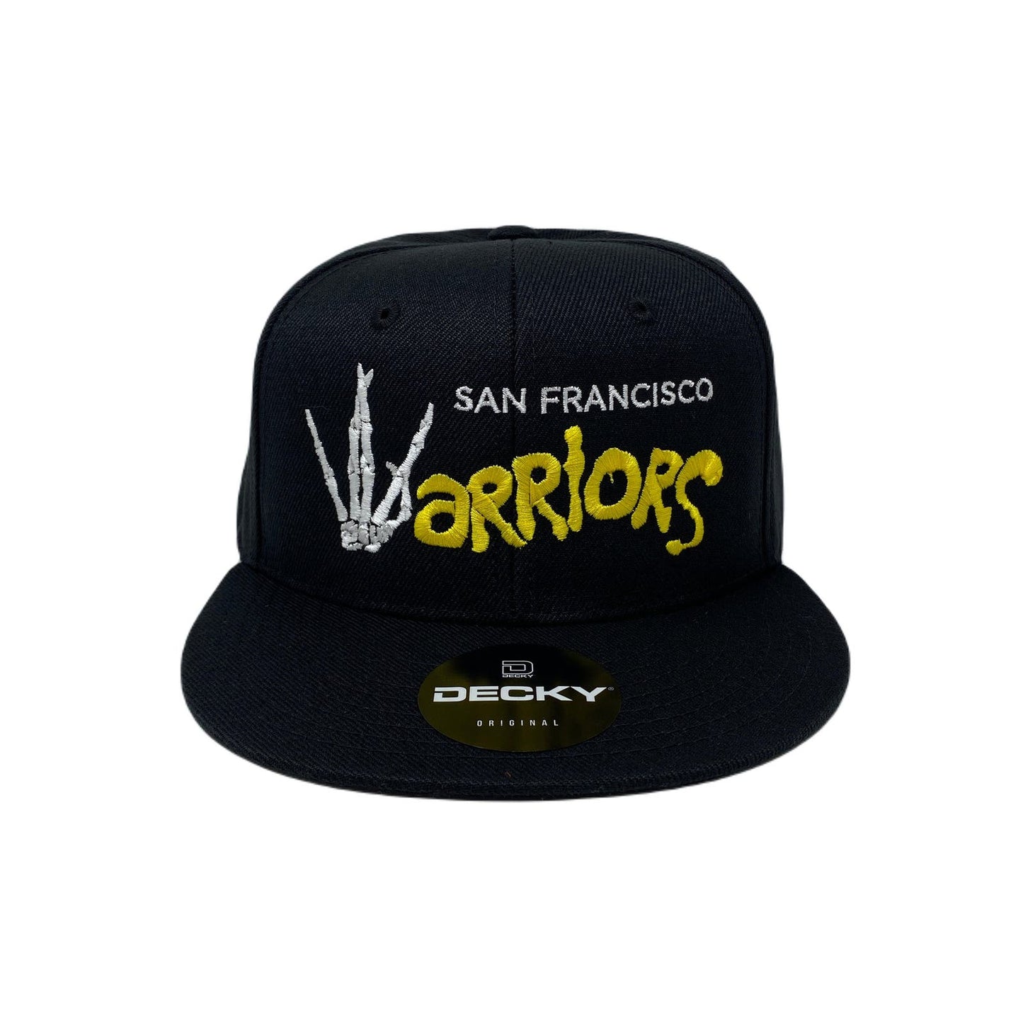 Warriors Bone Snapback Hat All Black