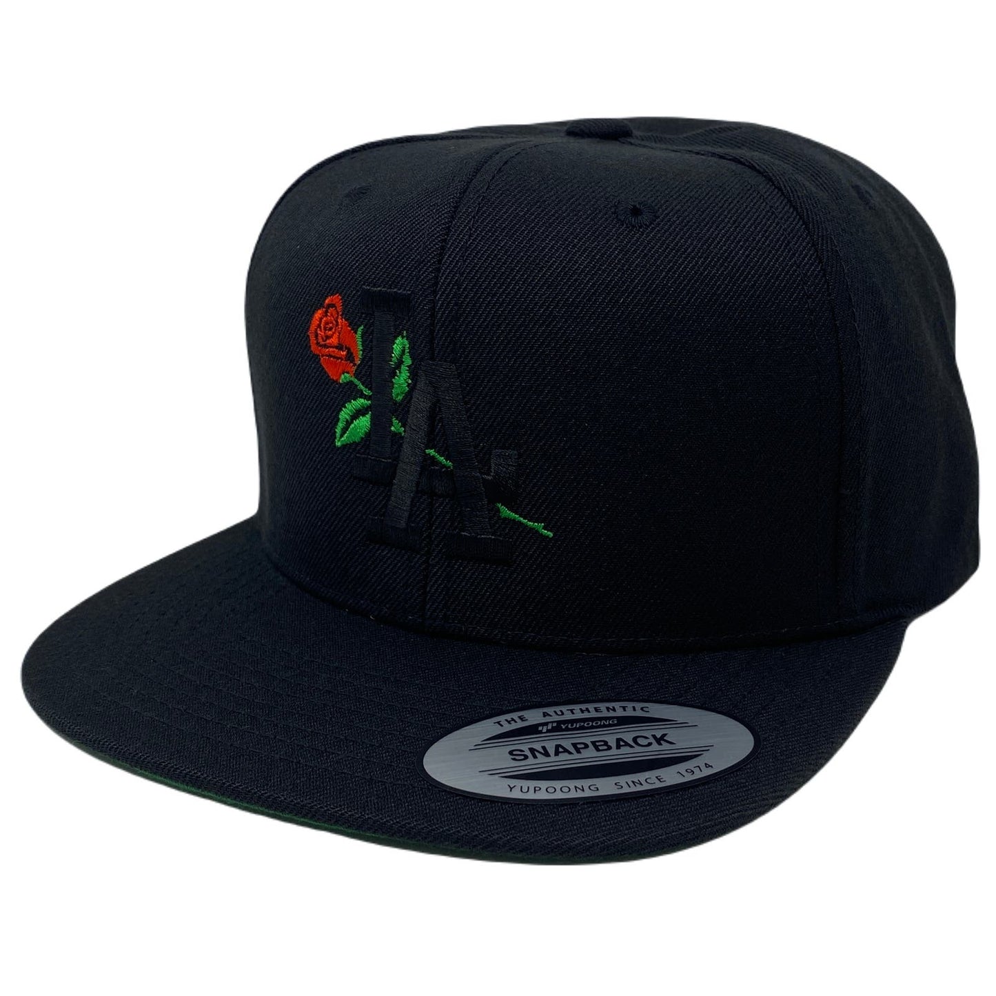 Los Angeles Rose Black Snapback Hat