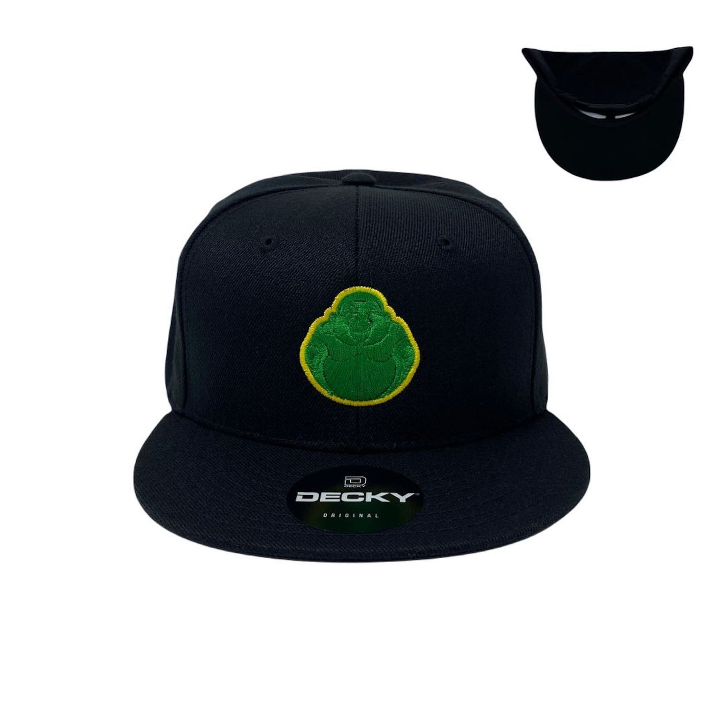 Buddha Green Snapback Hat All Black