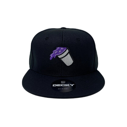 Purple Drank Snapback Hat All Black