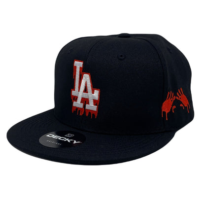 Los Angeles LA Drip (White/Red) Bloody Hands Snapback Hat