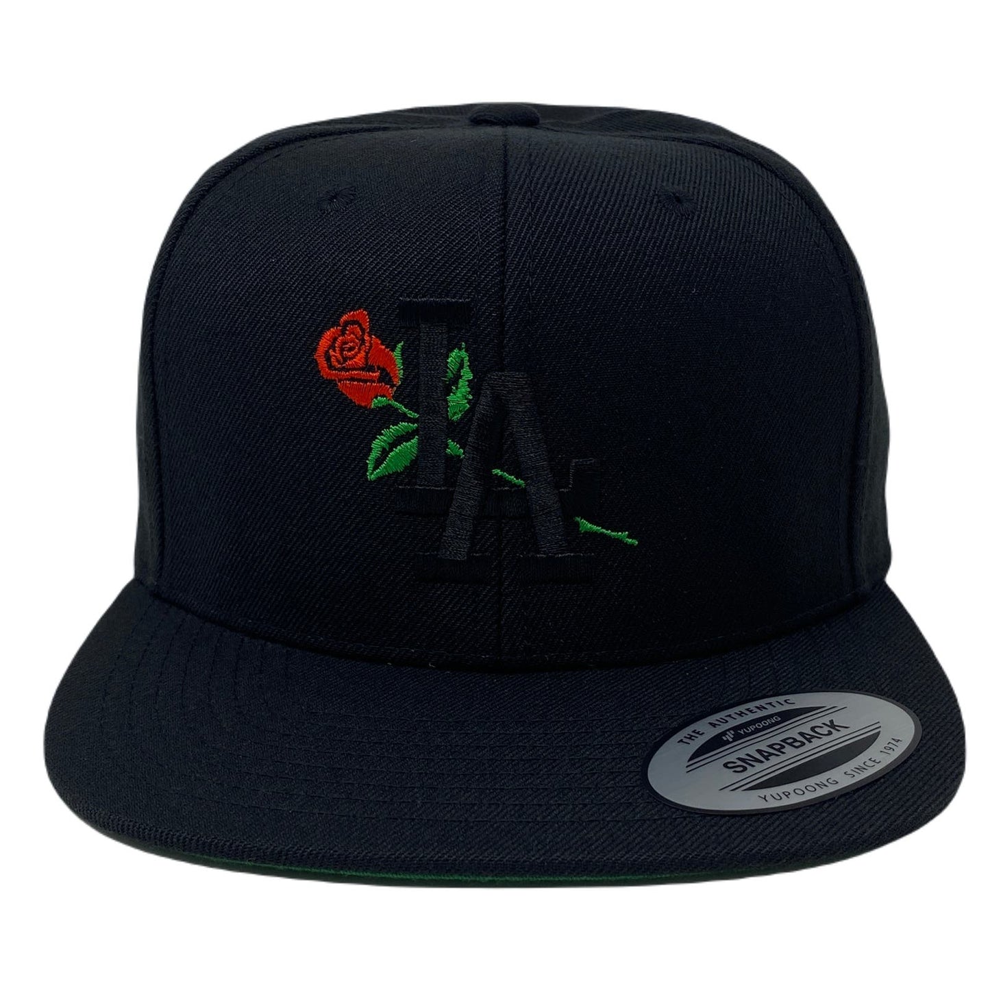 Los Angeles Rose Black Snapback Hat