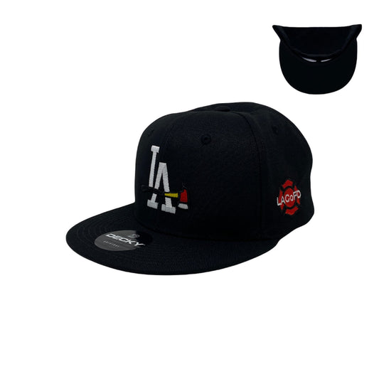 Los Angeles Fire Department 2 Snapback Hat All Black