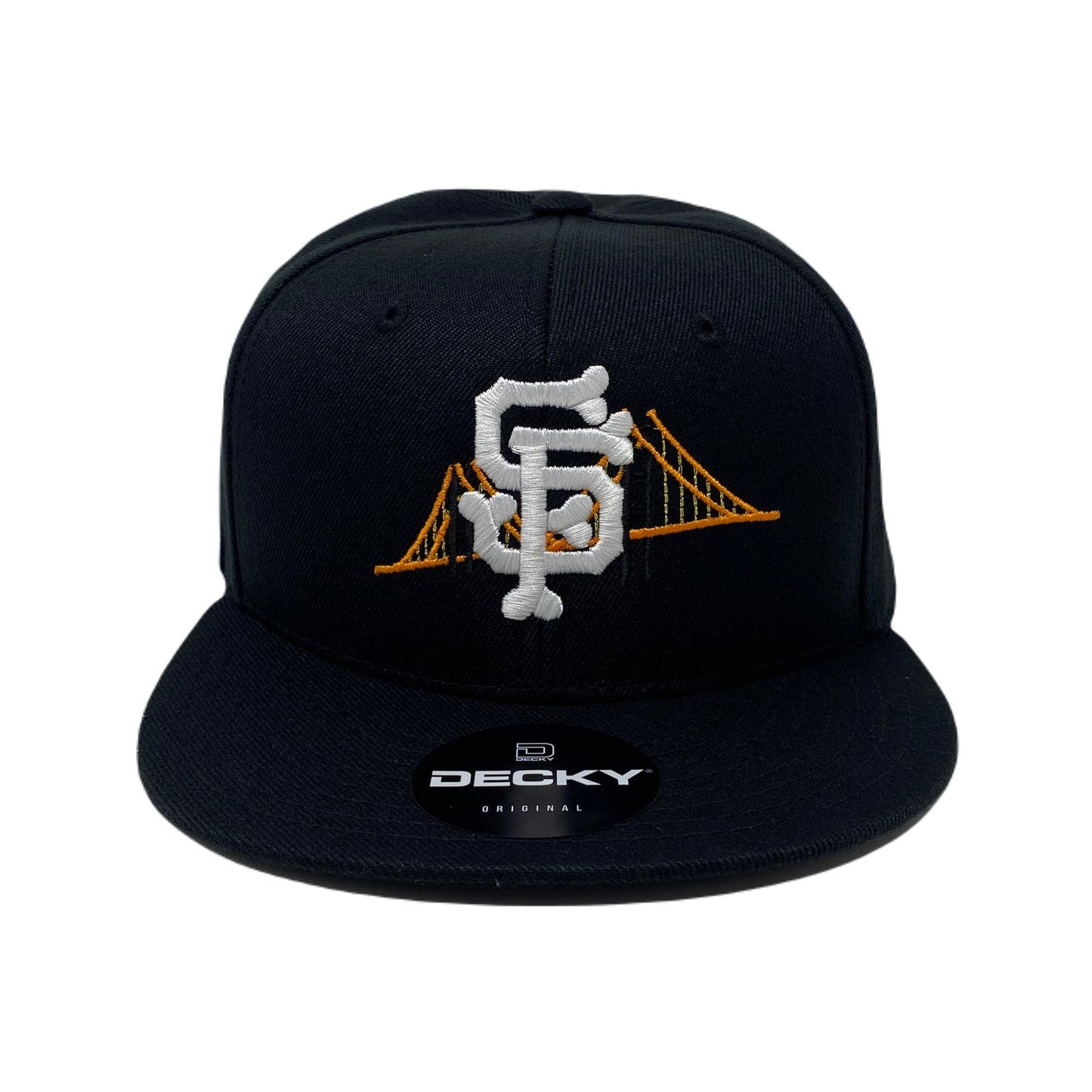 San Francisco Bone Bridge Snapback Hat All Black