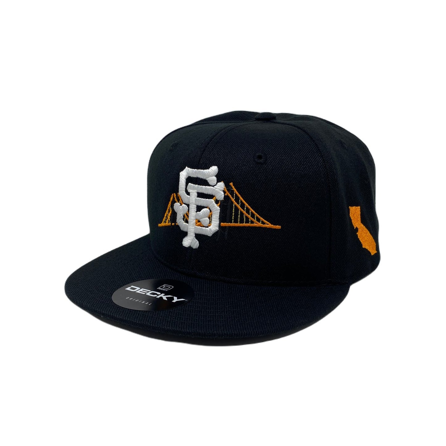 San Francisco Bone Bridge Snapback Hat All Black