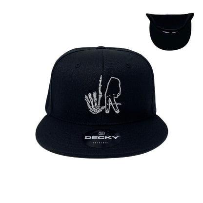 Los Angeles Bone Black Hand Snapback Hat All Black