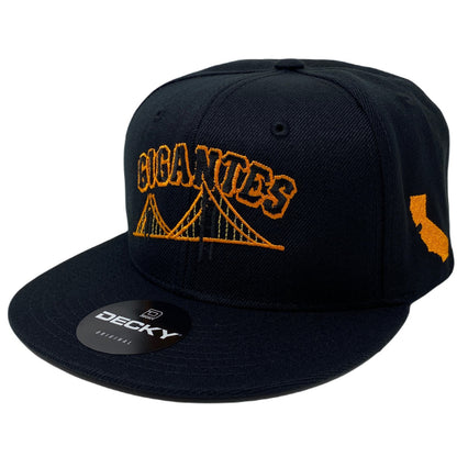Gigantes California State Snapback Hat All Black