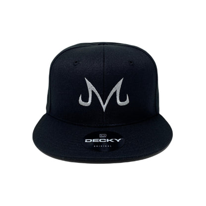 M White Simple Snapback Hat All Black