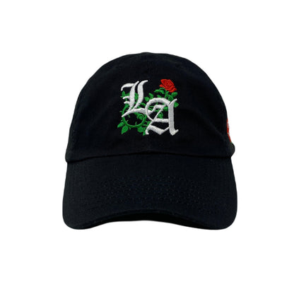 Los Angeles Laugh Now RED Cry Later GREEN Masks Dad Hat