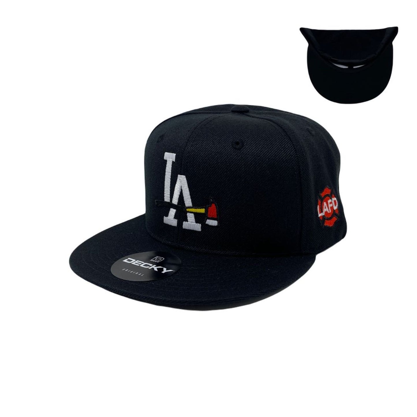 Los Angeles Fire Department Snapback Hat All Black