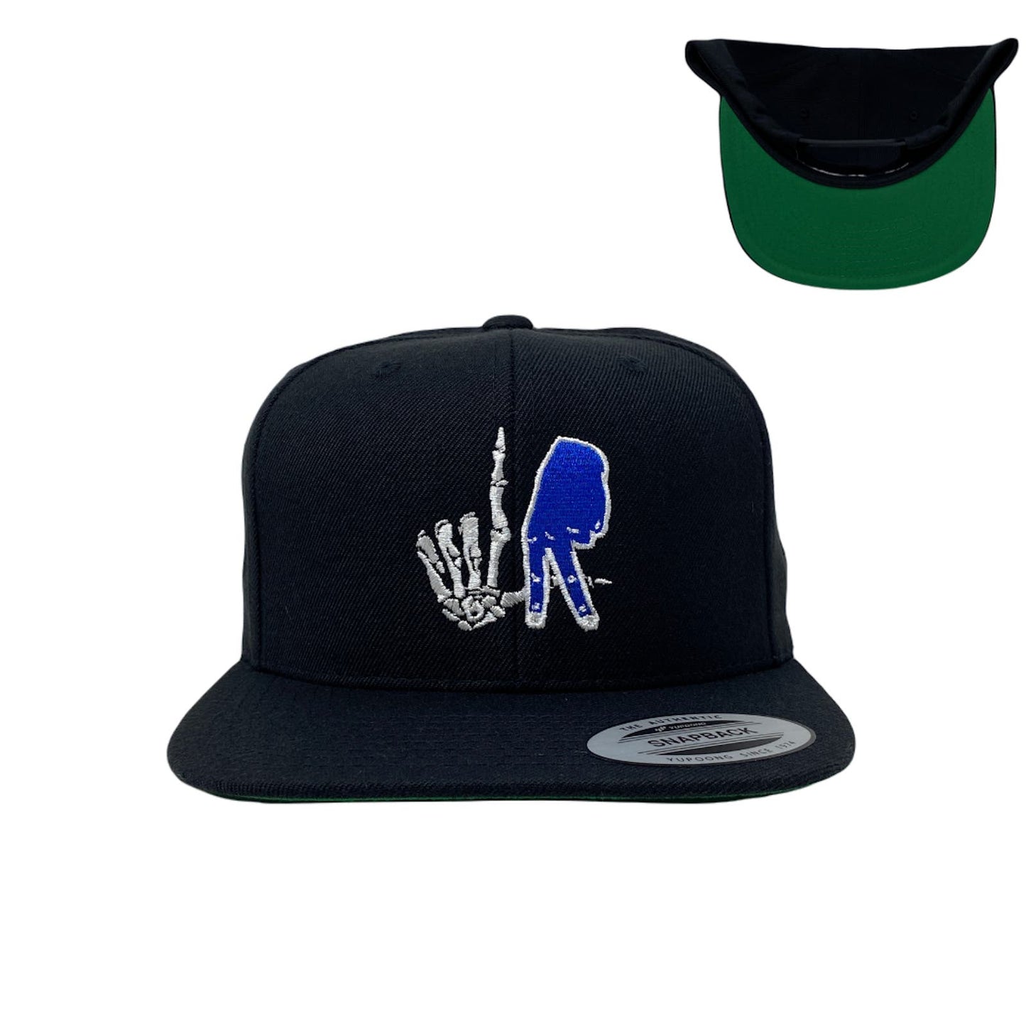 Los Angeles Bone Blue Hand Snapback Hat