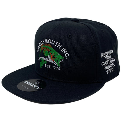 Largemouth INC. Snapback Hat All Black