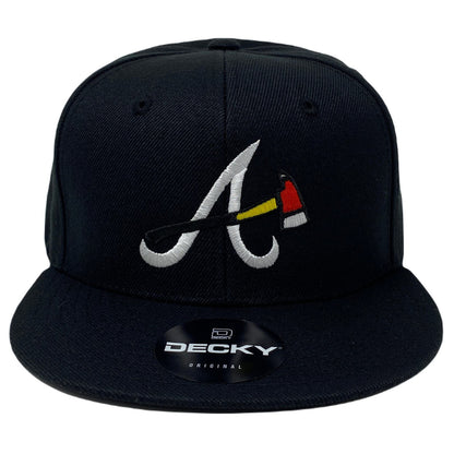 Atlanta Axe Snapback Hat All Black