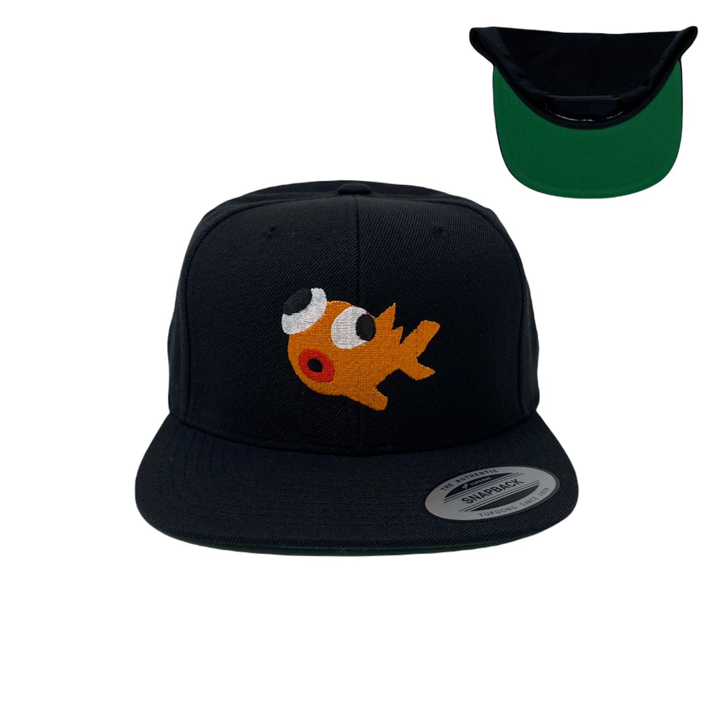 Goldfish Embroidered Snapback Hat