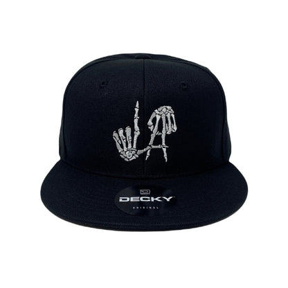 Los Angeles Bones Snapback Hat All Black