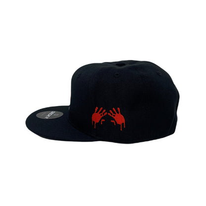 Los Angeles LA Anarchy Bloody Hands Snapback Hat All Black