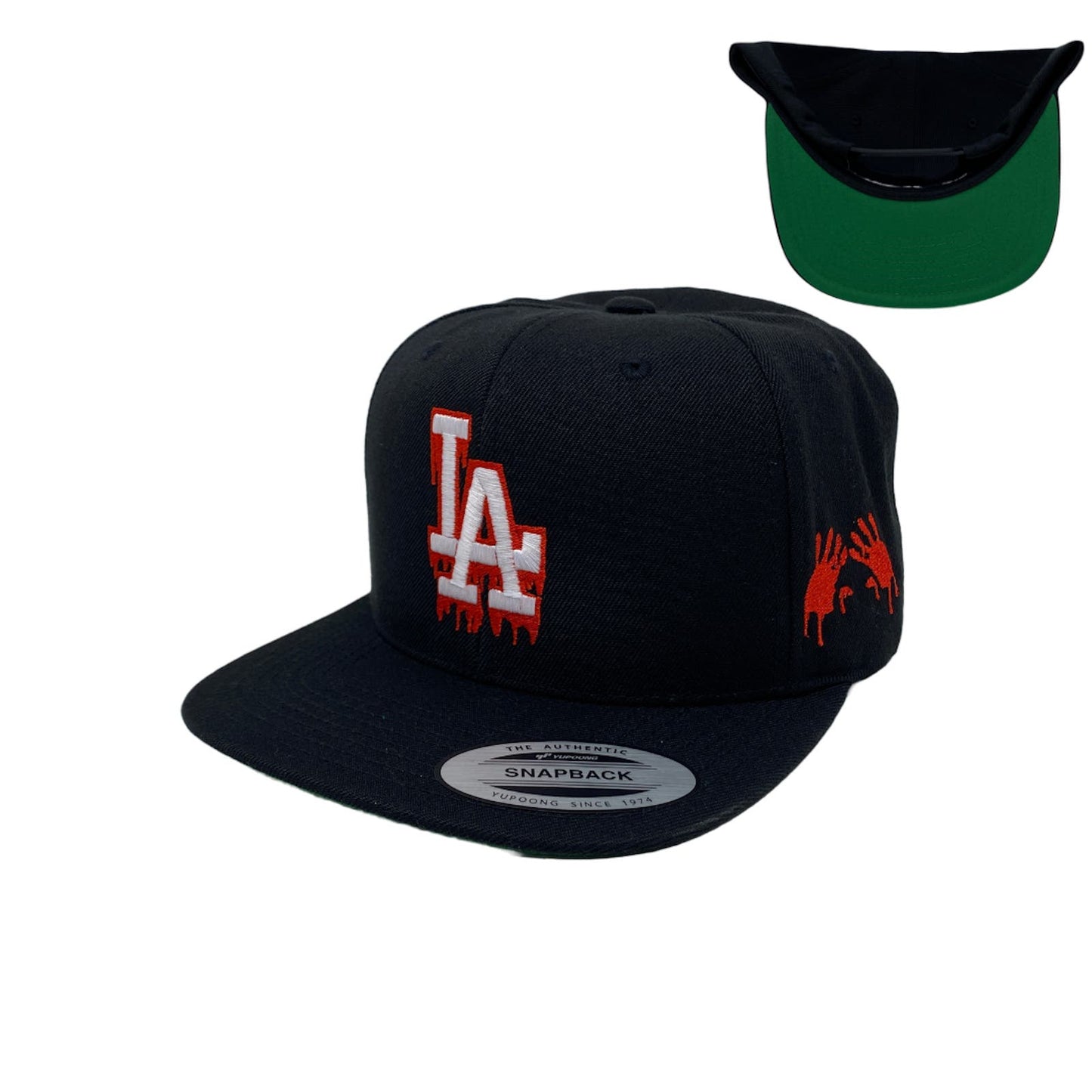 Los Angeles Drip (White/Red) Hands Snapback Hat