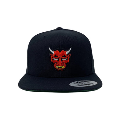 Oni Mask Red Snapback Hat