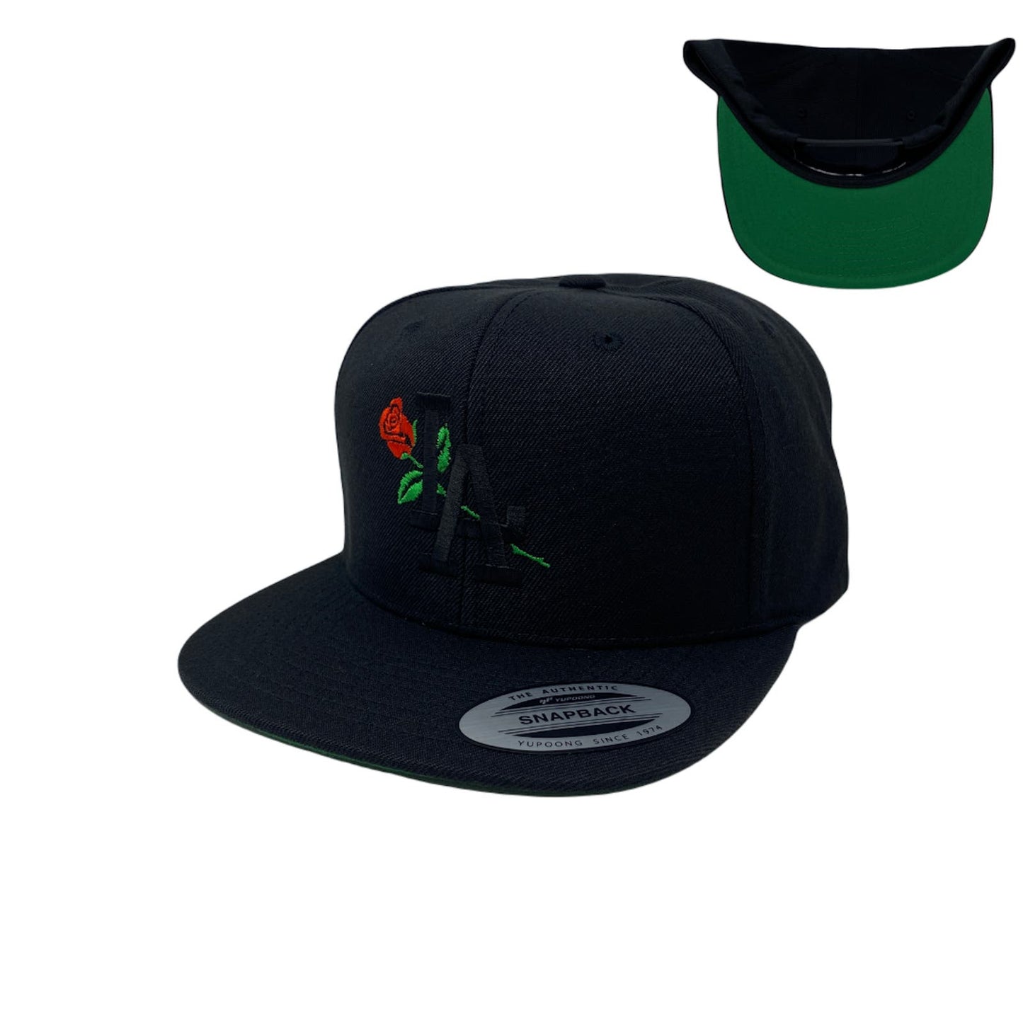 Los Angeles Rose Black Snapback Hat