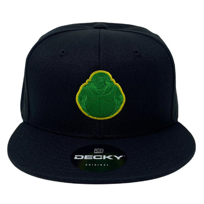 Buddha Green Snapback Hat All Black