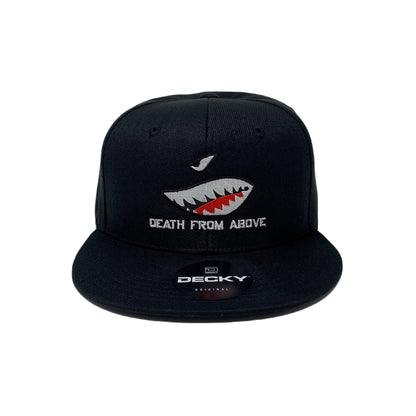 Shark Teeth Snapback Hat All Black