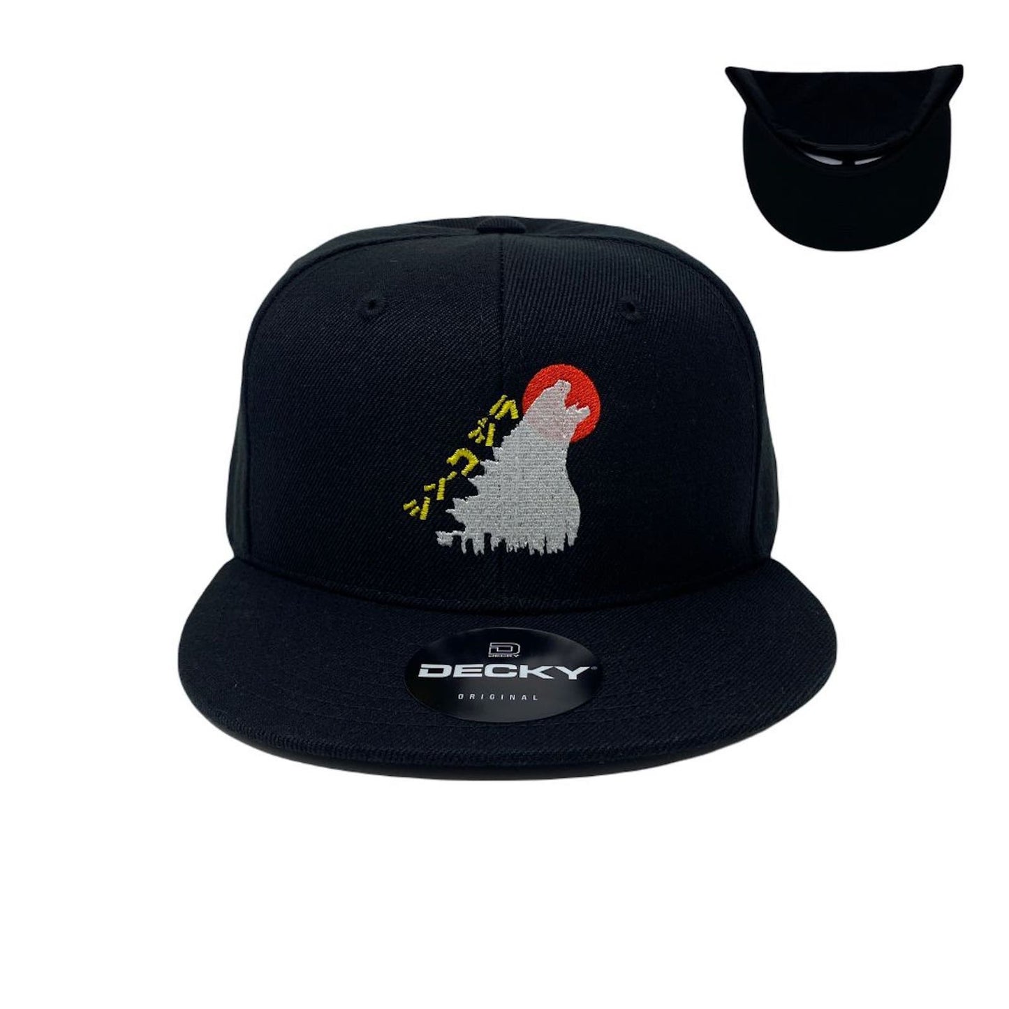 Godzilla Yellow Snapback Hat All Black