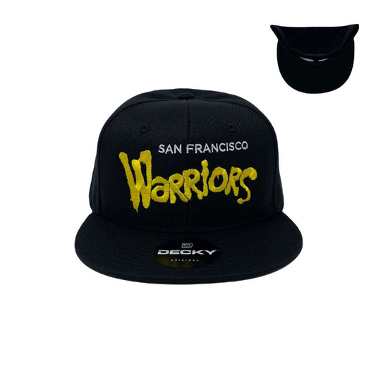 Warriors Snapback Hat All Black