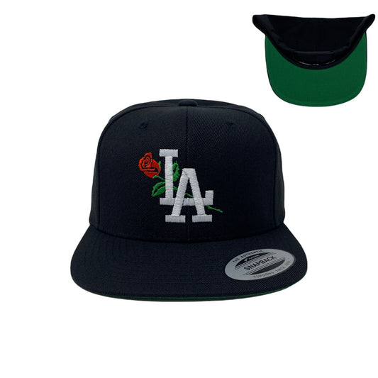 Los Angeles Rose White Snapback Hat