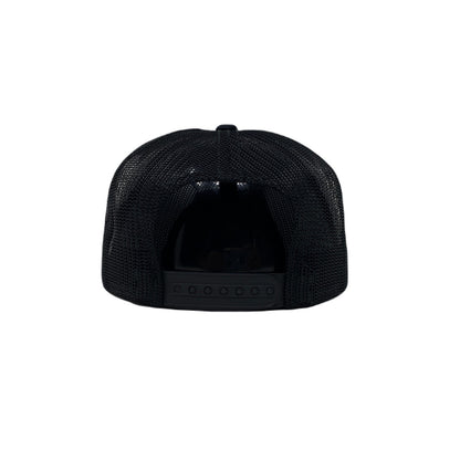 Los Angeles LA Wavy Upside Down Trucker Hat in Black