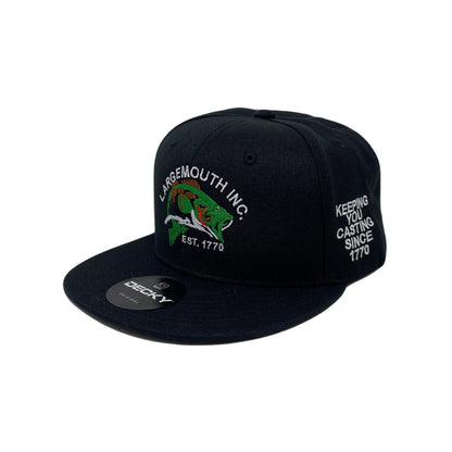 Largemouth INC. Snapback Hat All Black