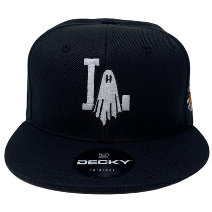 Los Angeles LA Ghost Halloween Snapback Hat All Black