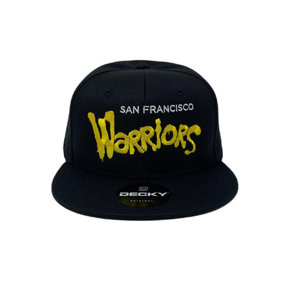 Warriors Snapback Hat All Black