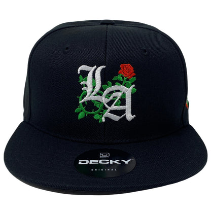 Los Angeles Laugh Now RED Cry Later GREEN Masks Snapback Hat All Black