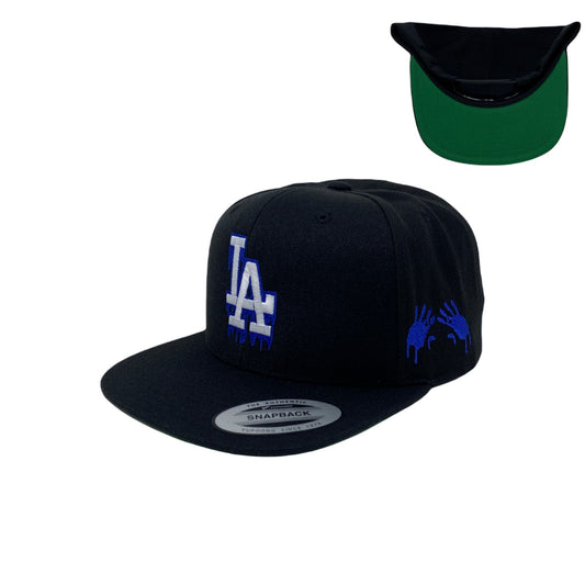 Los Angeles Drip (Blue) Hands Snapback Hat