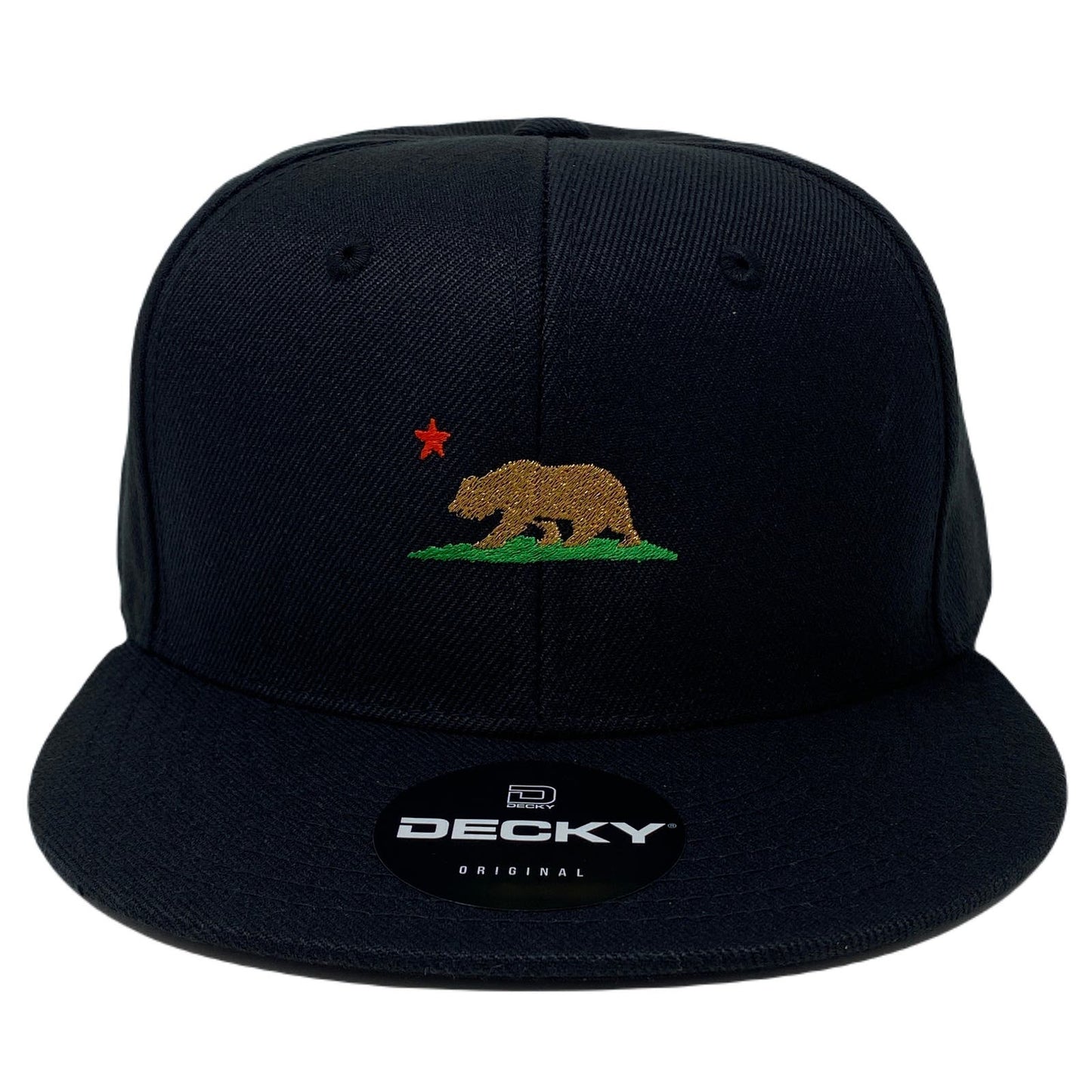 California Republic Bear Snapback Hat All Black