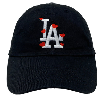 Los Angeles LA Hearts Love White Dad Hat