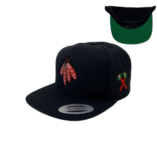 Indian RED Feathers Tomahawk Snapback Hat