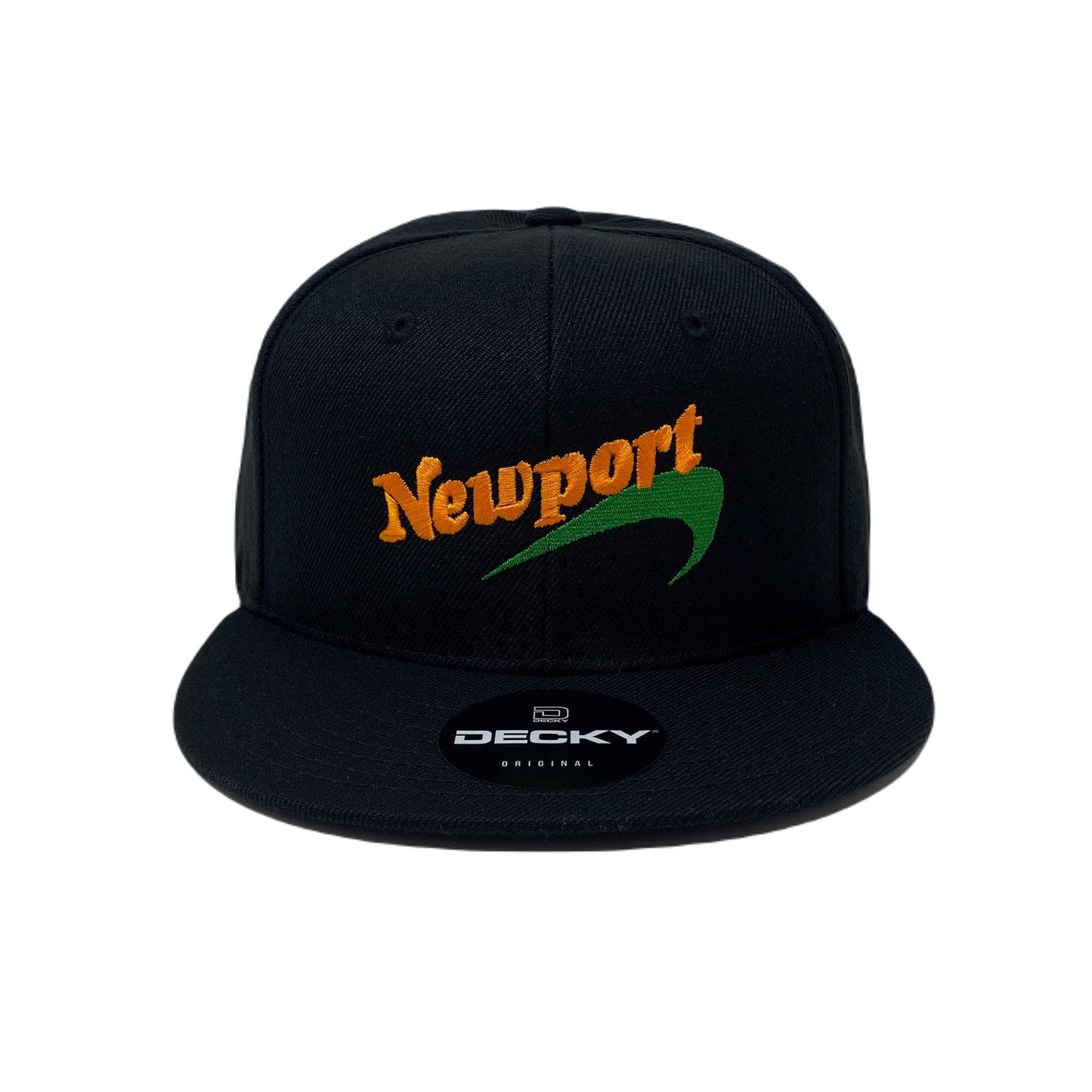 Newport (Orange) Snapback Hat All Black