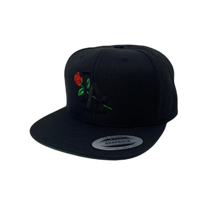 Los Angeles Rose Black Snapback Hat