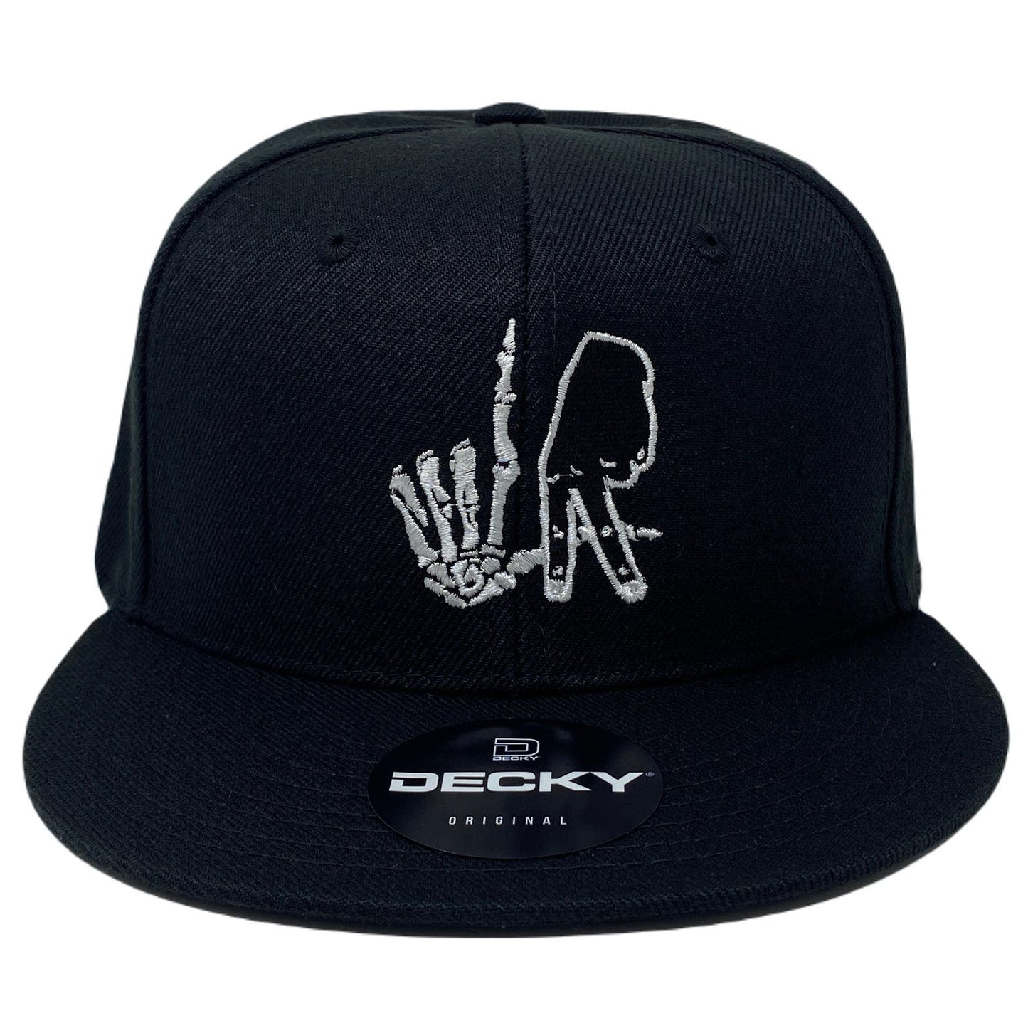 Los Angeles Bone Black Hand Snapback Hat All Black