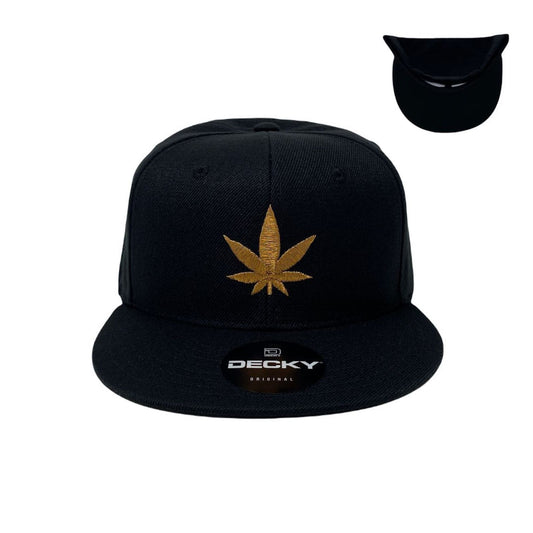 Plant Life Bronze Leaf Snapback Hat All Black