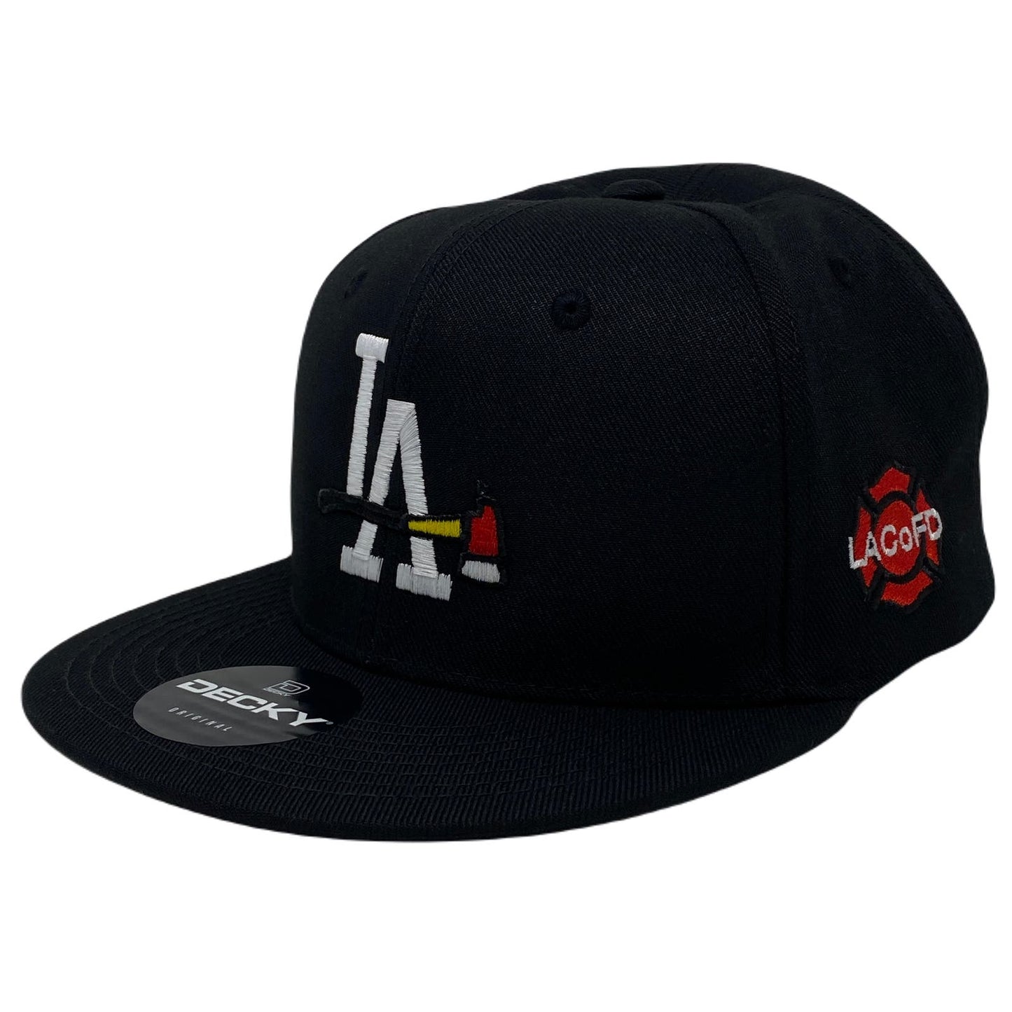 Los Angeles Fire Department 2 Snapback Hat All Black